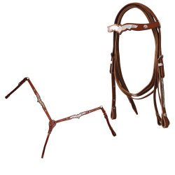 Lakota Saddlery Briglia western decorazioni argentate