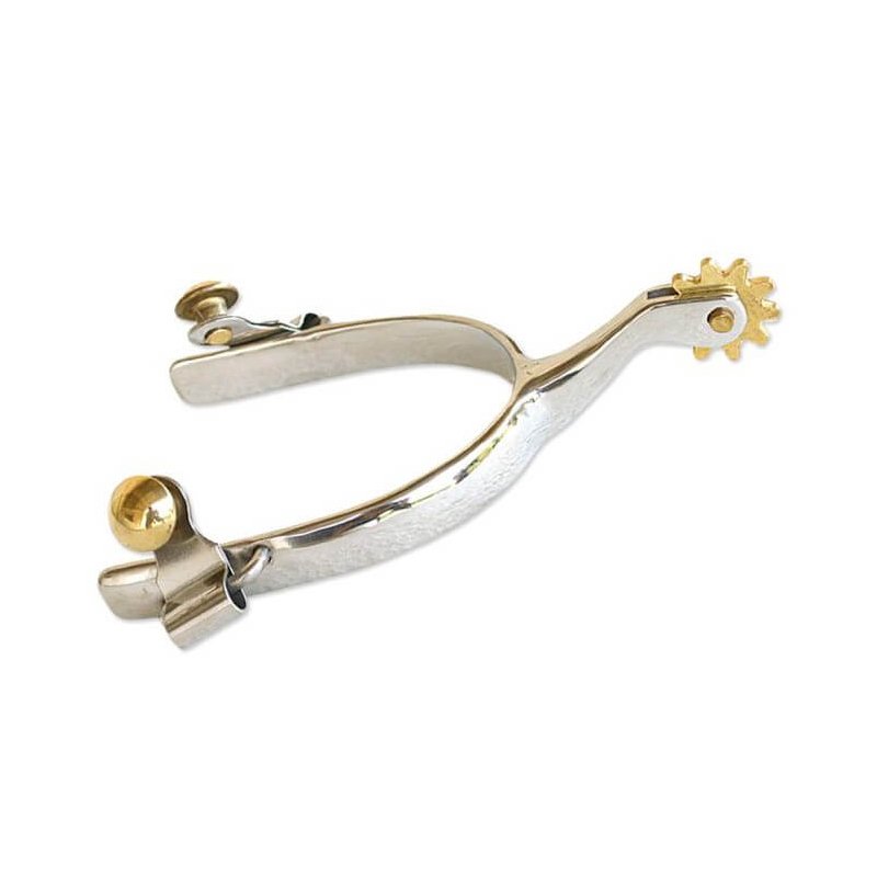Tattini Speroni Western in acciaio lucido con rotella.
