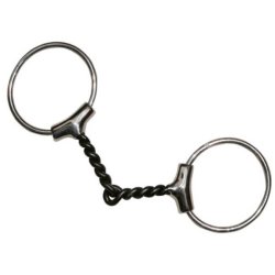 Tattini Filetto in acciaio inox a cannone con filo nero attorcigliato