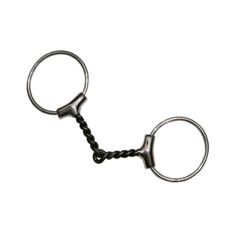 Tattini Filetto in acciaio inox a cannone con filo nero attorcigliato