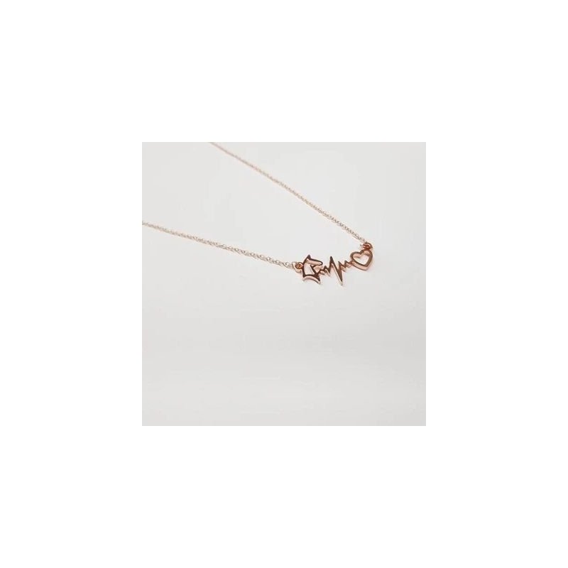 GoldSnaffle Collana horse heartbeat placcata oro rosa