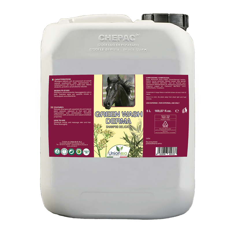Union Bio Green Wash Derma 5 litri shampoo per cavalli