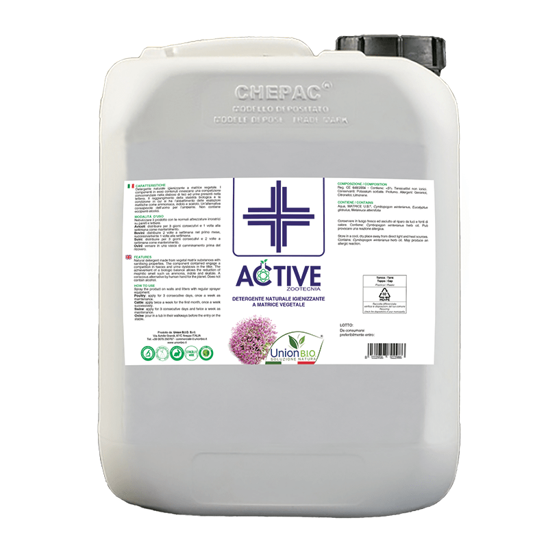 Union Bio Active Zootecnia 5 litri detergente naturale per allevamenti