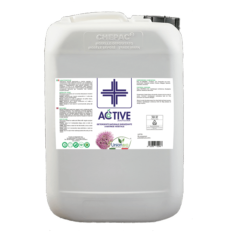 Union Bio Active Zootecnia 10 litri detergente naturale per allevamenti