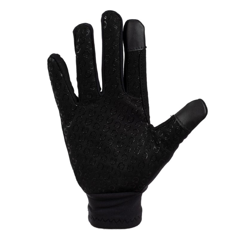 Equestro Guanti Unisex in tessuto felpato