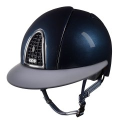 Kep Italia Cromo 1.0 Shine Blu con visiera polo casco da equitazione