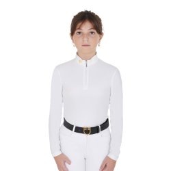 Equestro Polo Bambina in tessuto tecnico felpato