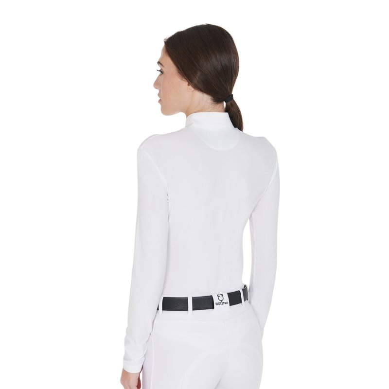 Equestro Polo Donna in tessuto tecnico felpato