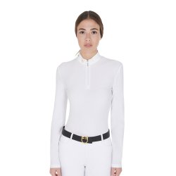 Equestro Polo Donna in tessuto tecnico felpato