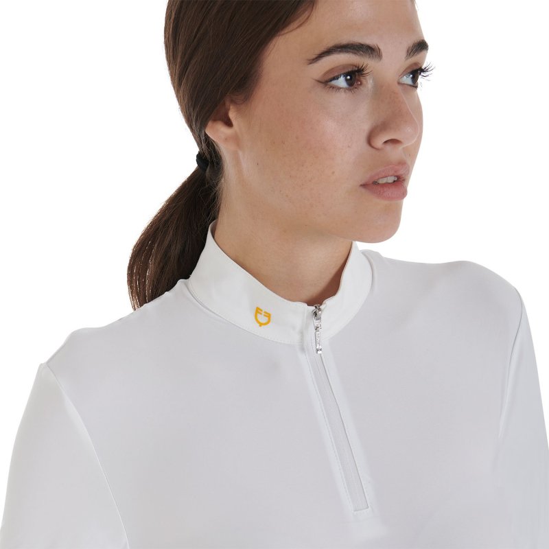 Equestro Polo Donna in tessuto tecnico felpato