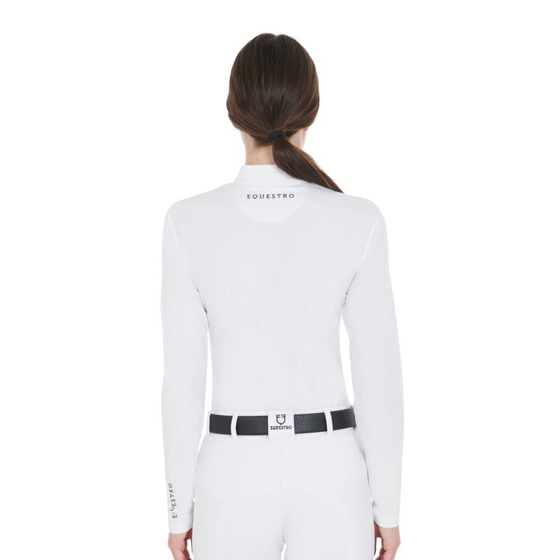 Equestro Polo Donna in tessuto tecnico e mesh