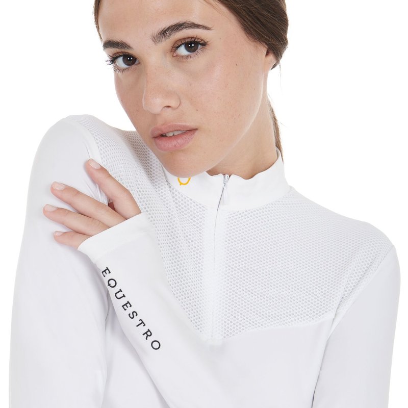 Equestro Polo Donna in tessuto tecnico e mesh
