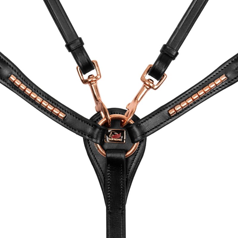 Supreme Pettorale in cuoio con forchetta Snaffle Rose Gold