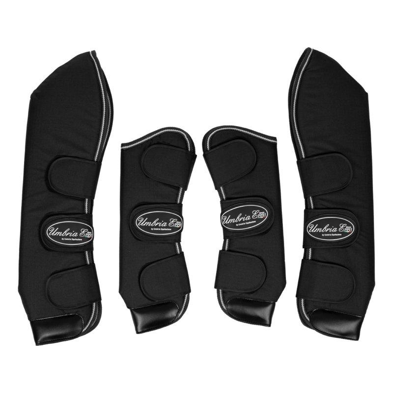 Umbria Equitazione Paracolpi con rinforzo in pelle da trasporto set 4pz