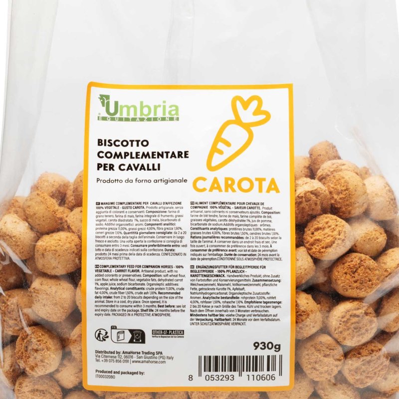 Umbria Equitazione biscotti Carota per cavalli 930g