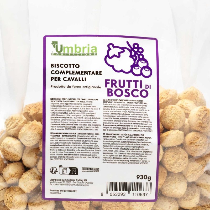 Umbria Equitazione biscotti Frutti di Bosco per cavalli 930g - E...