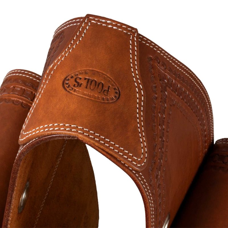 Billy Cook Bisaccia posteriore in cuoio con lavorazione border stam...