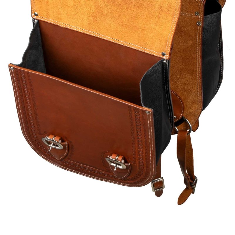 Billy Cook Bisaccia posteriore in cuoio con lavorazione border stam...