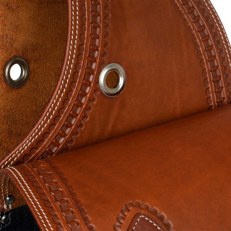 Billy Cook Bisaccia posteriore in cuoio con lavorazione border stam...