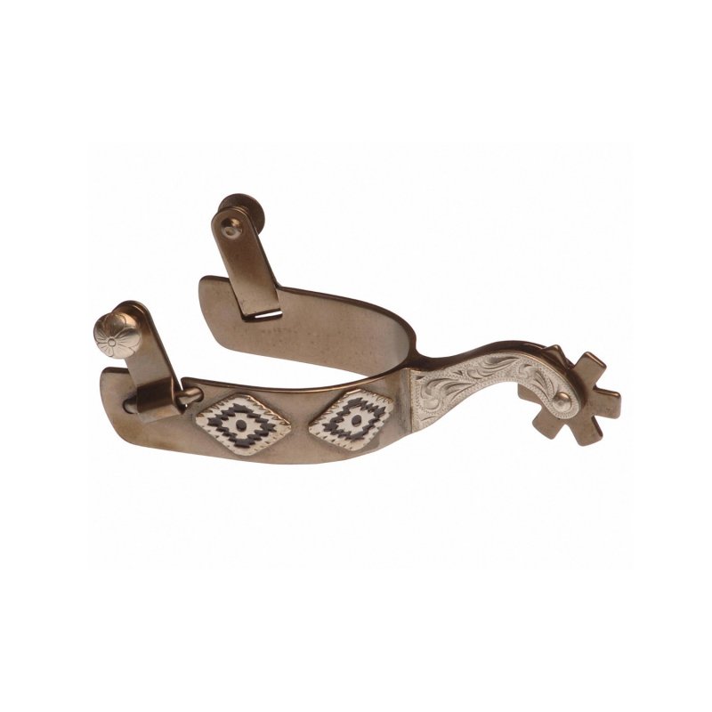 Pool's Equitazione Speroni Western bruniti con decorazioni rombi