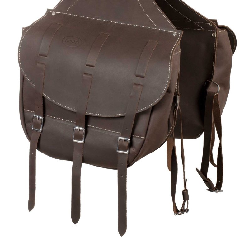 Lakota Saddlery Bisaccia vitello chiusura 3 lacci - Testa di moro