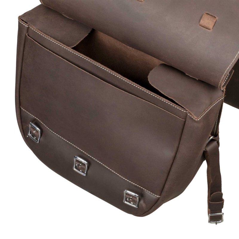Lakota Saddlery Bisaccia vitello chiusura 3 lacci - Testa di moro