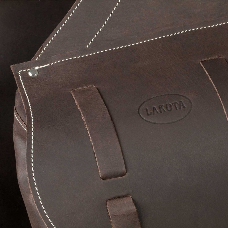 Lakota Saddlery Bisaccia vitello chiusura 3 lacci - Testa di moro