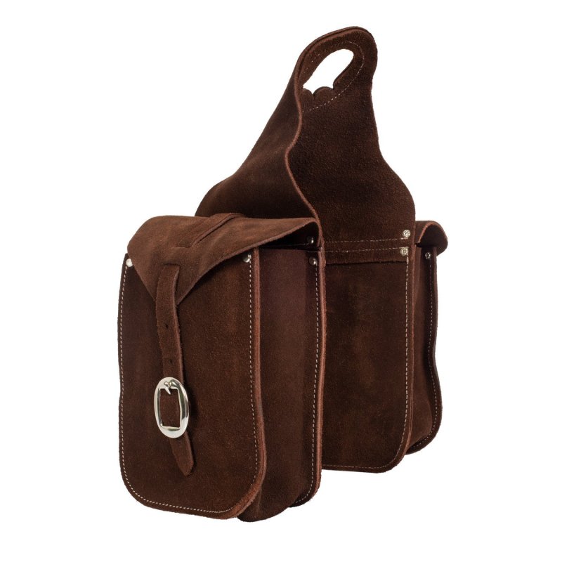 Lakota Saddlery Bisaccia anteriore pelle scamosciata - Testa di moro