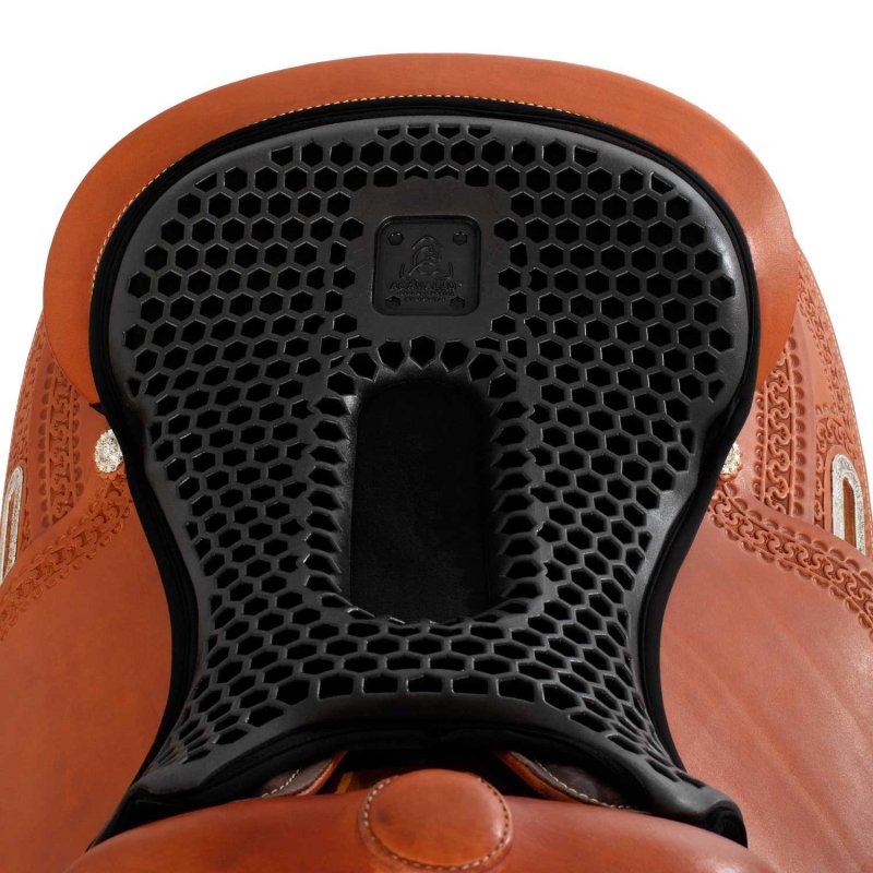 Acavallo Copriseggio western Gel-Out Hexagonal Ortho-Pubis Dri-Lex 20 mm Taglia unica - Nero
