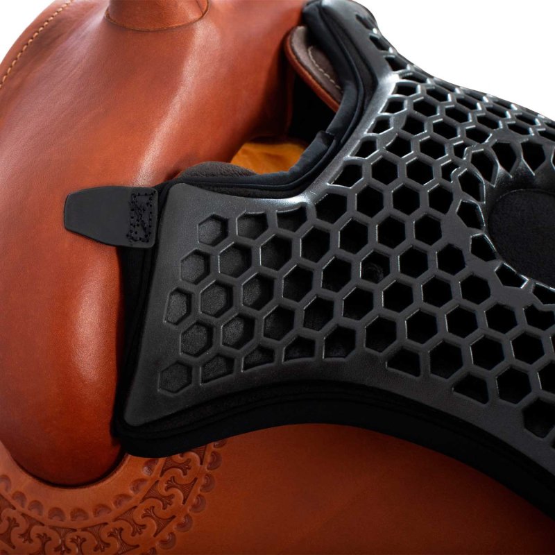Acavallo Copriseggio western Gel-Out Hexagonal Ortho-Pubis Dri-Lex 20 mm Taglia unica - Nero