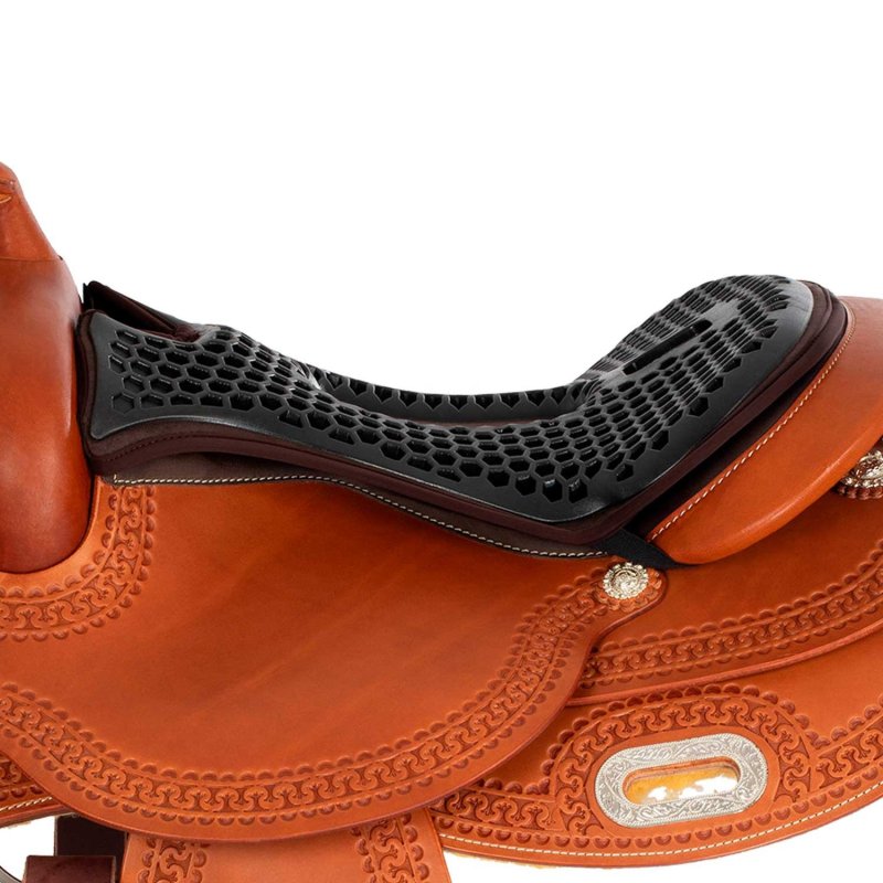 Acavallo Copriseggio western Gel-Out Hexagonal Ortho-Pubis Dri-Lex 20 mm Taglia unica - Testa di moro