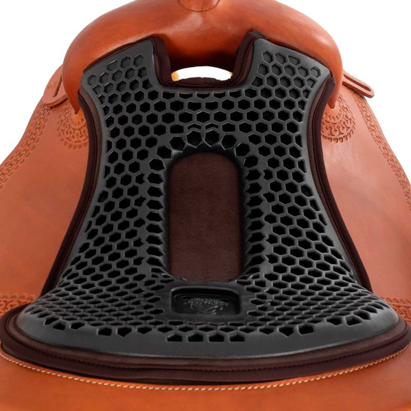 Acavallo Copriseggio western Gel-Out Hexagonal Ortho-Pubis Dri-Lex 20 mm Taglia unica - Testa di moro