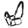 Equestro Cavezza cuoio e nylon Nero/Blu navy Cob