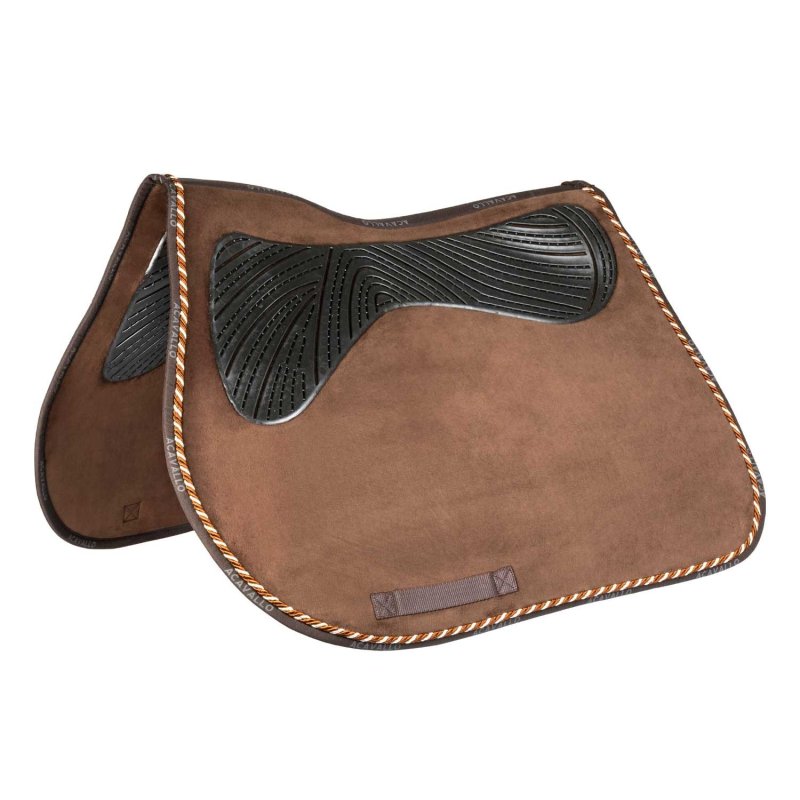 Acavallo Sottosella salto Classic Twin Sided in gel con cordone - Marrone - colore cordura Rope 2: Brown/Marrone/Bianco