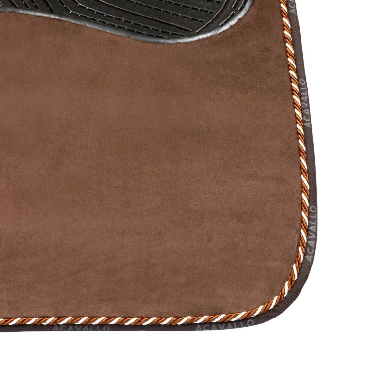 Acavallo Sottosella salto Classic Twin Sided in gel con cordone - Marrone - colore cordura Rope 2: Brown/Marrone/Bianco