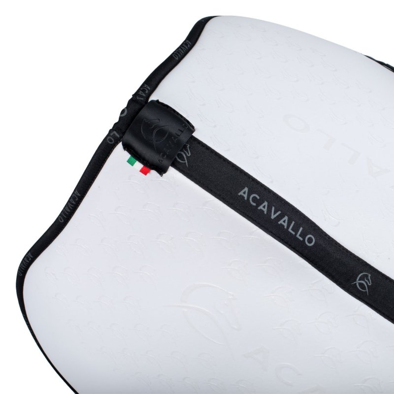 Acavallo Sottosella salto con fodera in bambù e grip silicone - Bianco/Nero