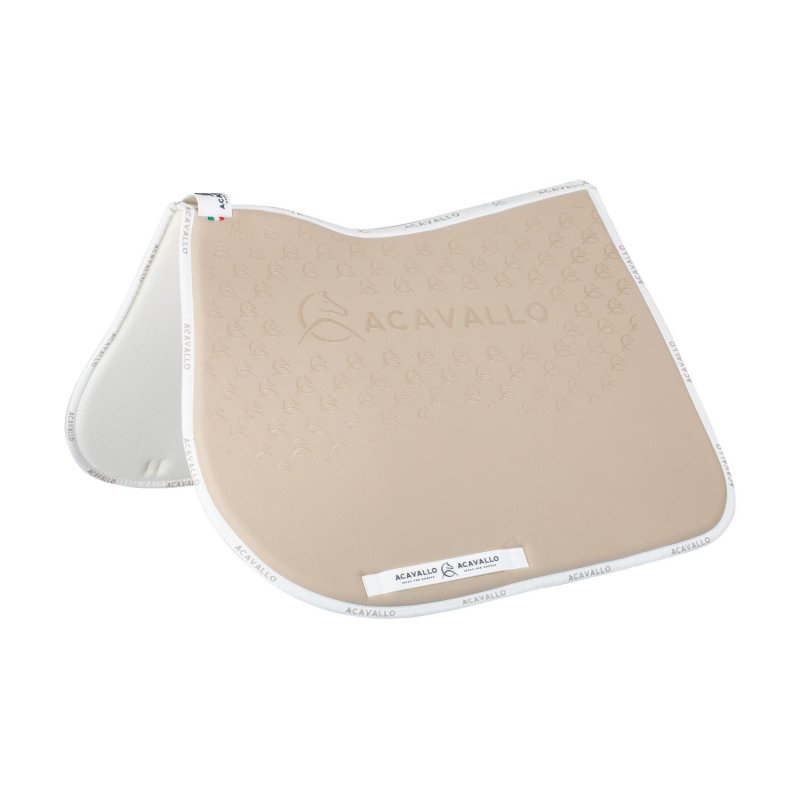 Acavallo Sottosella salto con fodera in bambù e grip silicone - Sabbia/Bianco