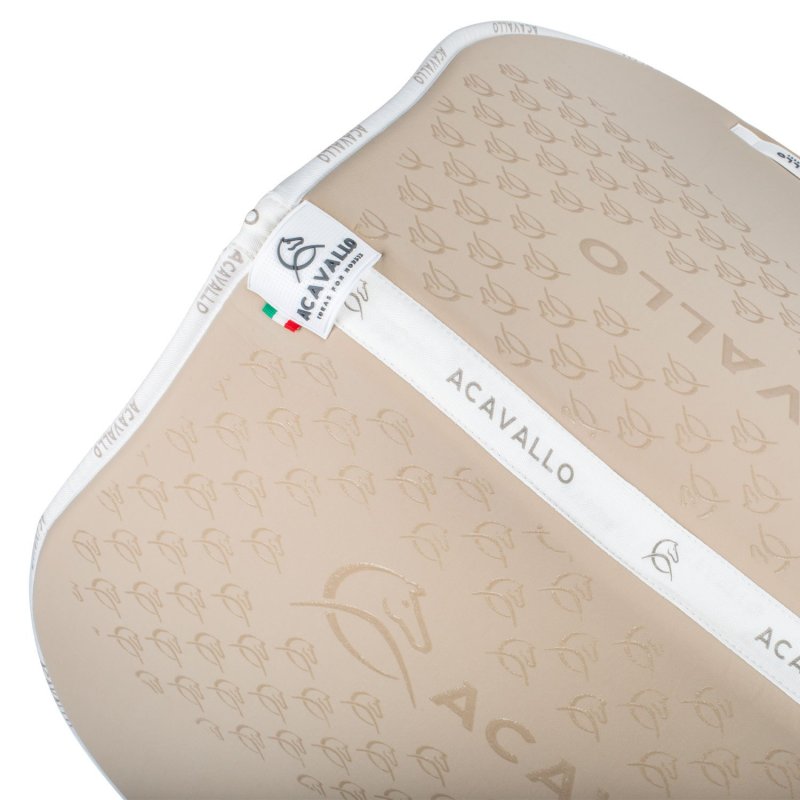 Acavallo Sottosella salto con fodera in bambù e grip silicone - Sabbia/Bianco