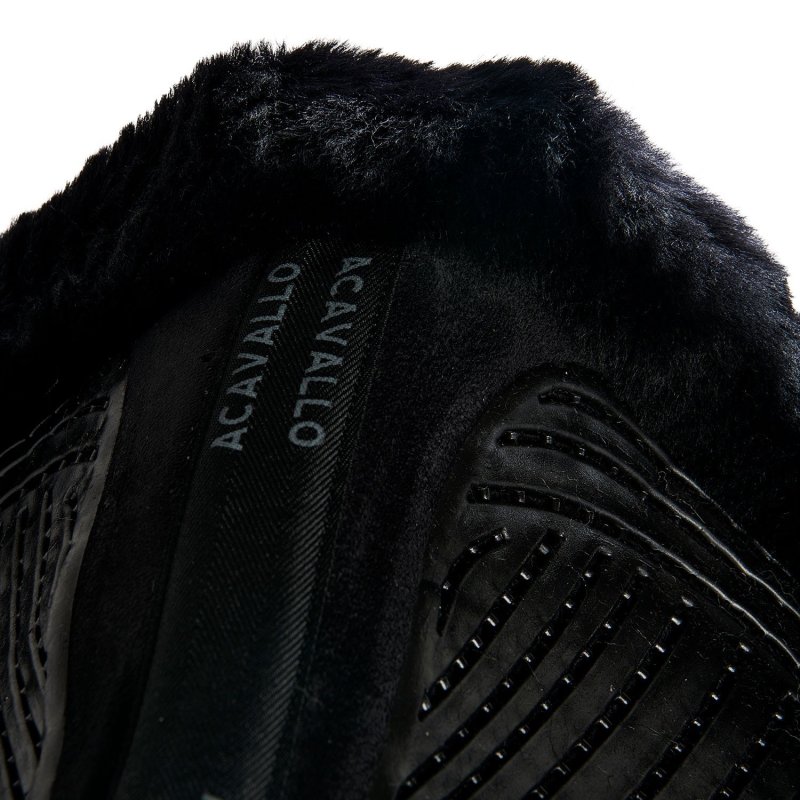 Acavallo Sottosella salto sagomato Numnah Twin Side in gel - Nero - colore montone Sheepskin  Black