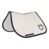 Equestro Sottosella Wave Quilting salto in tessuto tecnico - Bianco antico/Blu navy