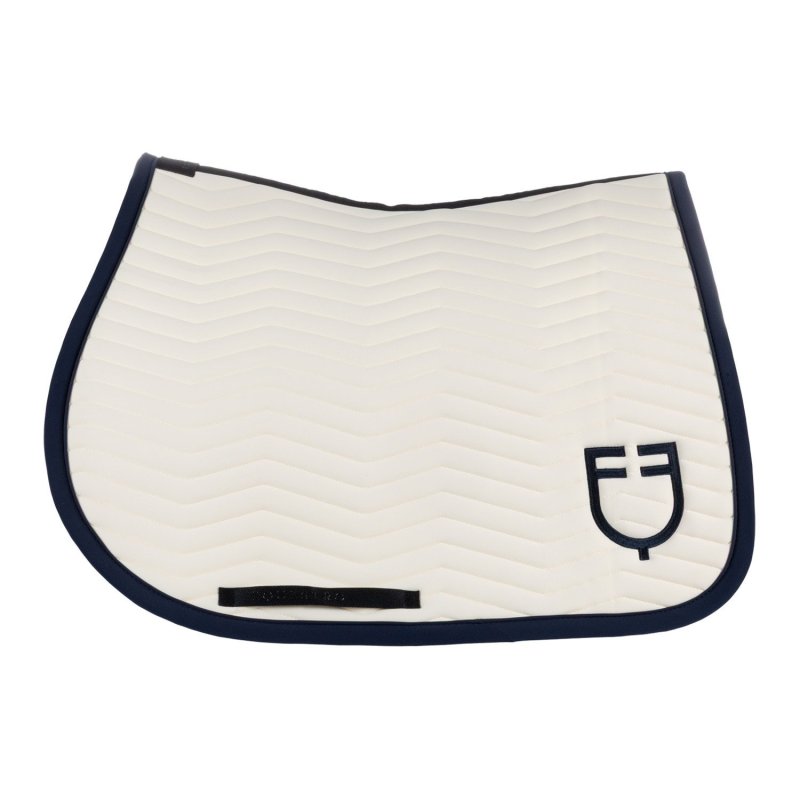 Equestro Sottosella Wave Quilting salto in tessuto tecnico - Bianco antico/Blu navy