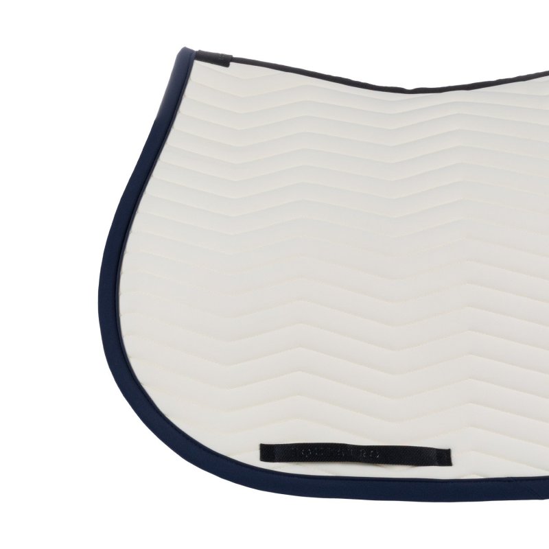 Equestro Sottosella Wave Quilting salto in tessuto tecnico - Bianco antico/Blu navy