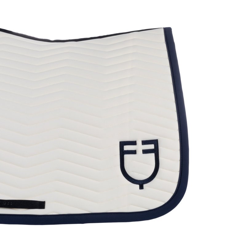 Equestro Sottosella Wave Quilting salto in tessuto tecnico - Bianco antico/Blu navy