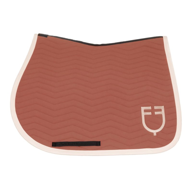 Equestro Sottosella Wave Quilting salto in tessuto tecnico - Redwood/Bianco antico