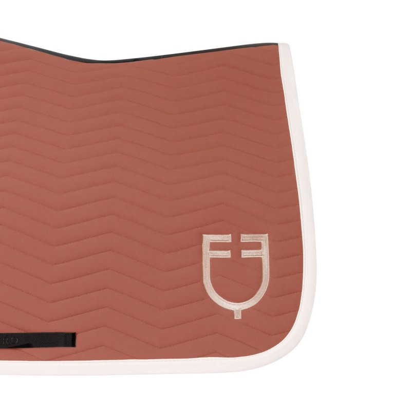 Equestro Sottosella Wave Quilting salto in tessuto tecnico - Redwood/Bianco antico
