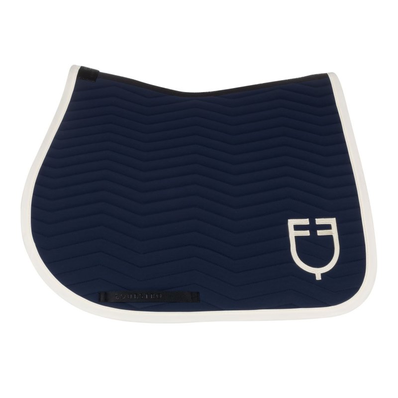 Equestro Sottosella Wave Quilting salto in tessuto tecnico - Blu navy/Bianco antico