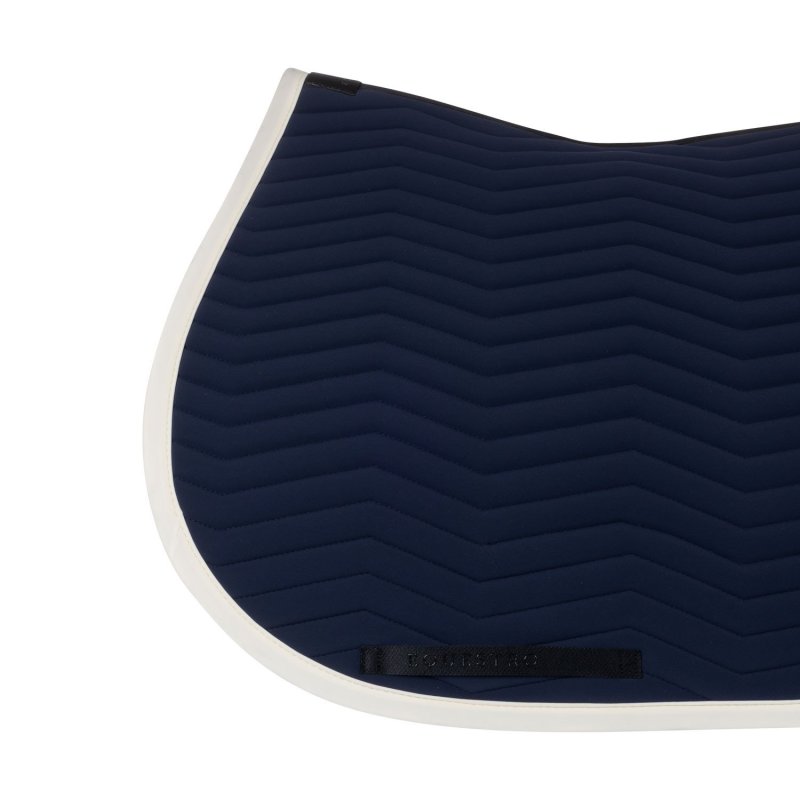 Equestro Sottosella Wave Quilting salto in tessuto tecnico - Blu navy/Bianco antico