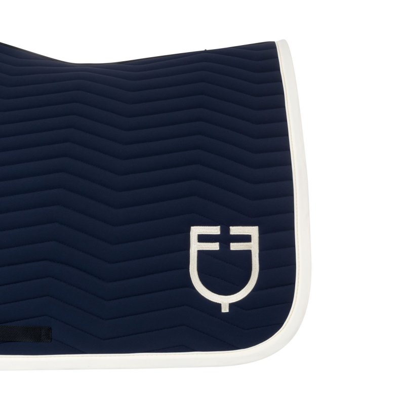 Equestro Sottosella Wave Quilting salto in tessuto tecnico - Blu navy/Bianco antico