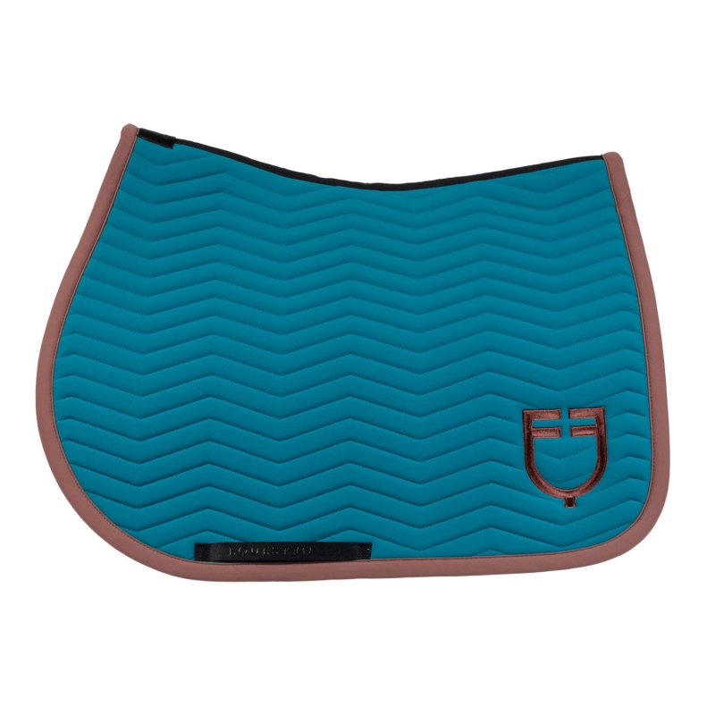 Equestro Sottosella Wave Quilting salto in tessuto tecnico - Blue Coral/Marrone