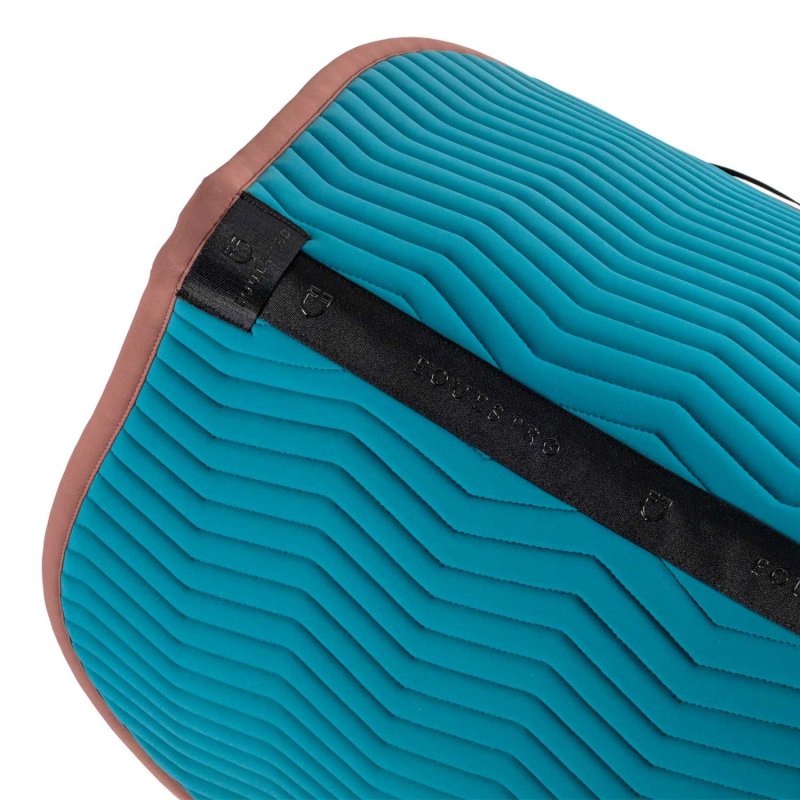 Equestro Sottosella Wave Quilting salto in tessuto tecnico - Blue Coral/Marrone